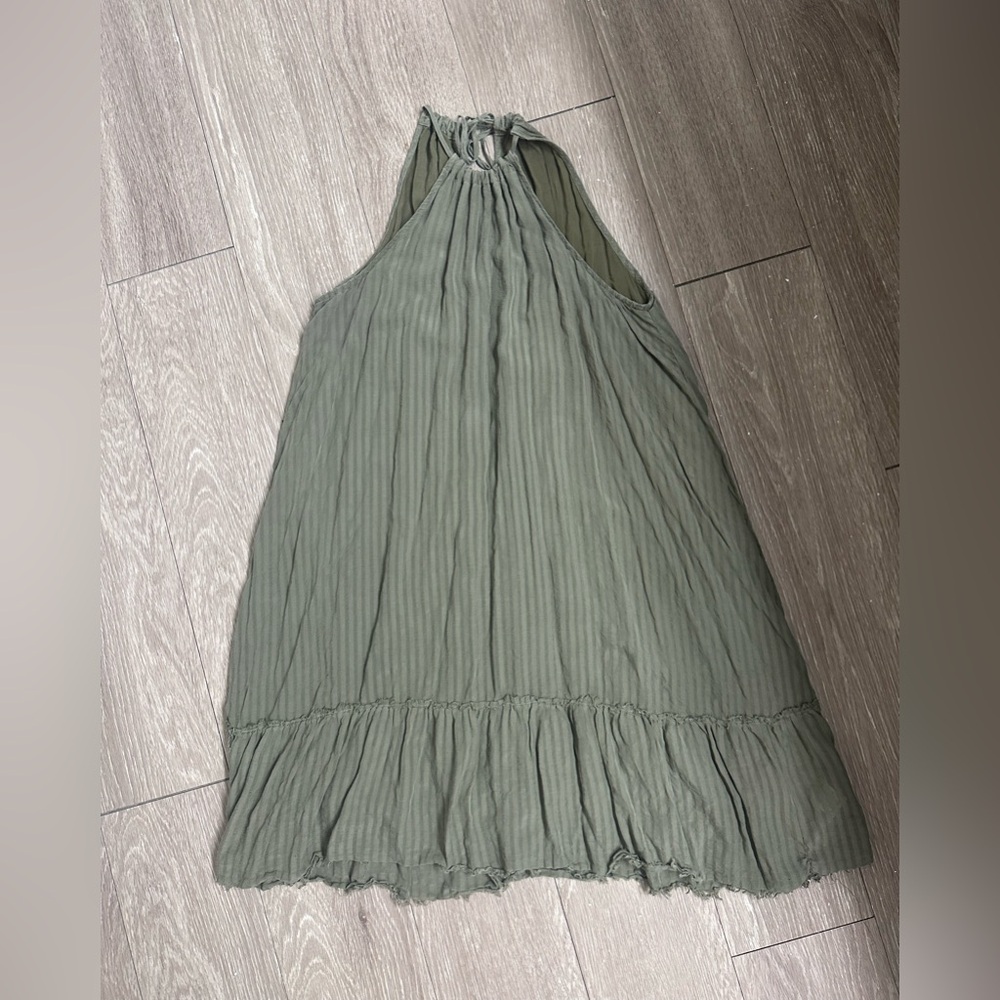 Cloth & Stone Olive Green Halter Ruffle Hem Dress Women’s S